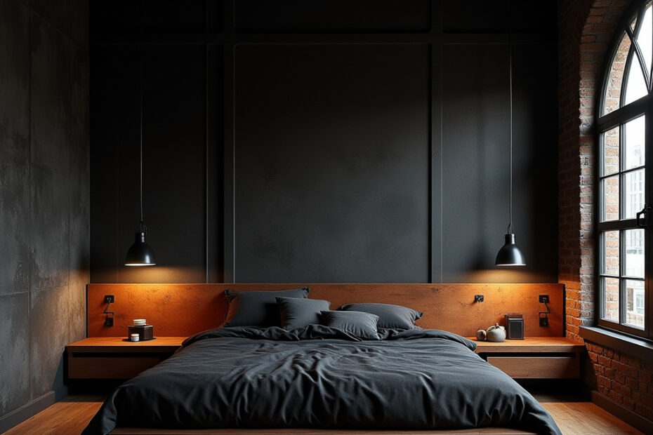 black and rust bedroom 1