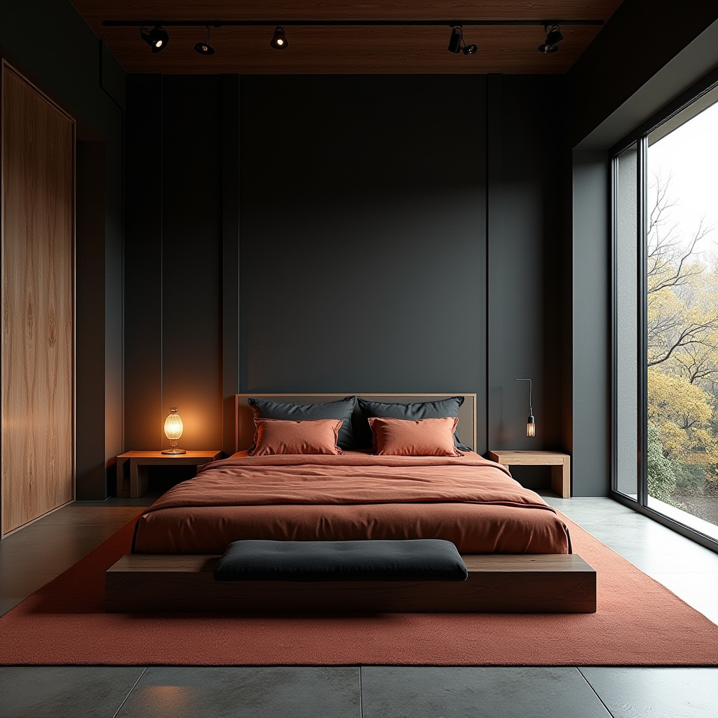 black and rust bedroom 35