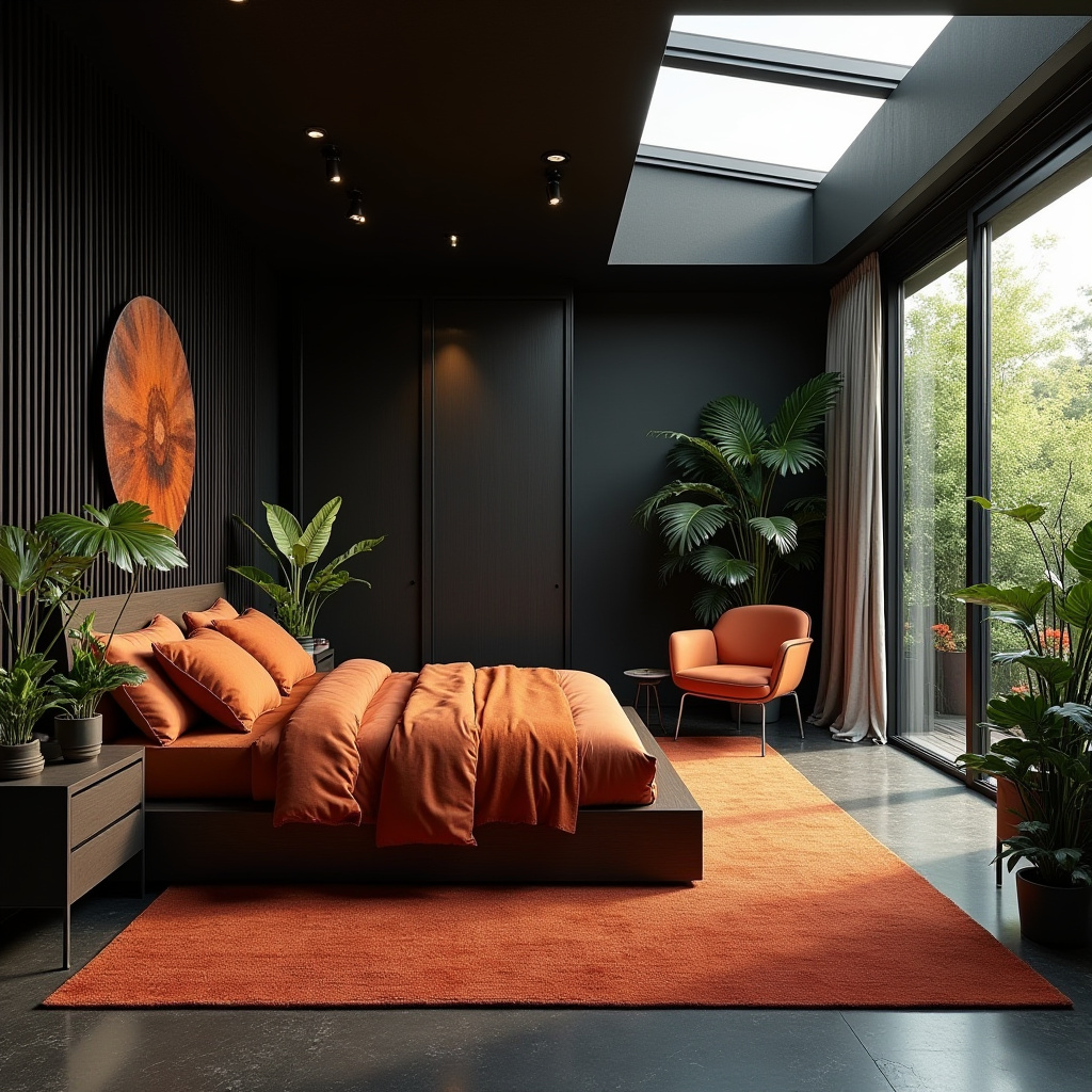 black and rust bedroom 45