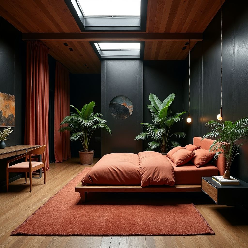 black and rust bedroom 46