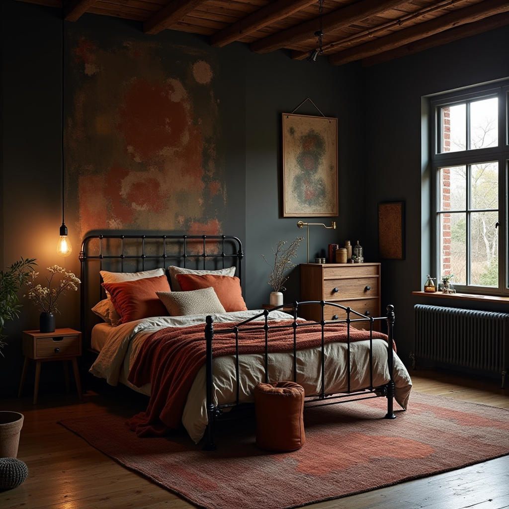 black and rust bedroom 47
