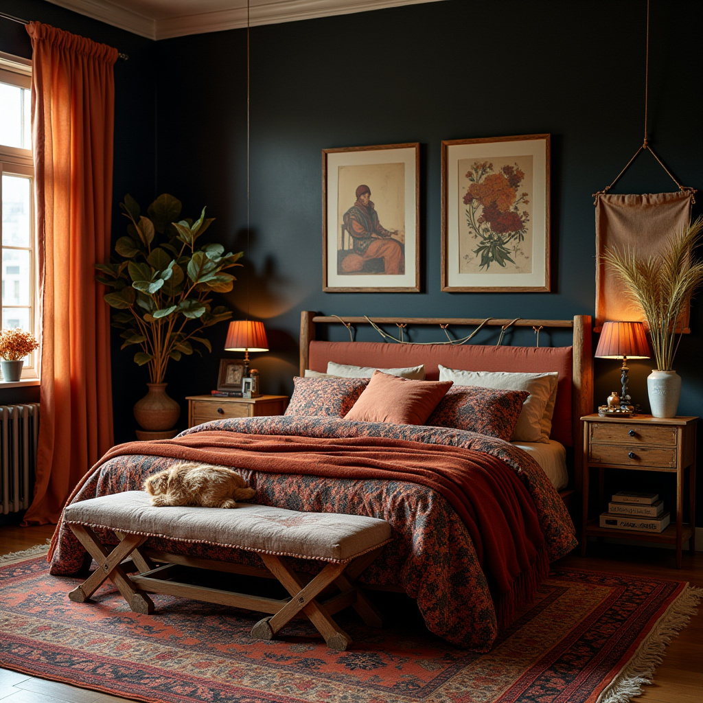 black and rust bedroom 49