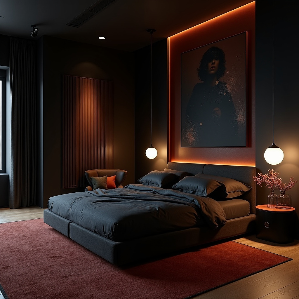 black and rust bedroom 56