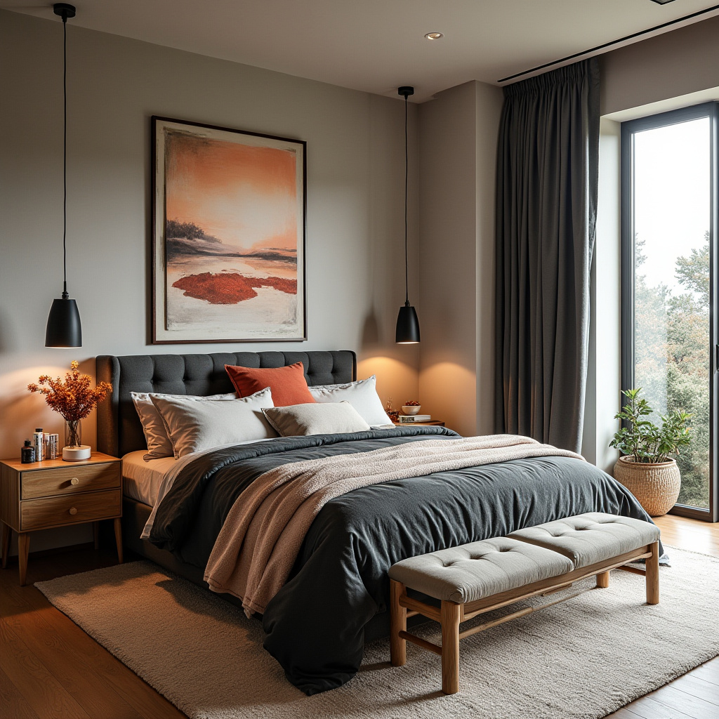 black and rust bedroom 57