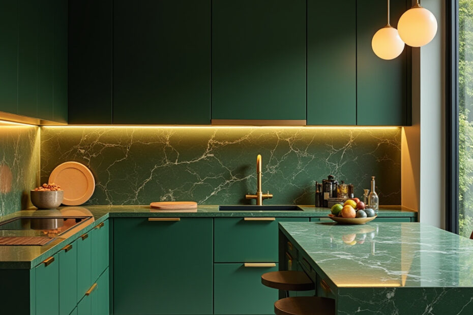 green marble kitchen 1