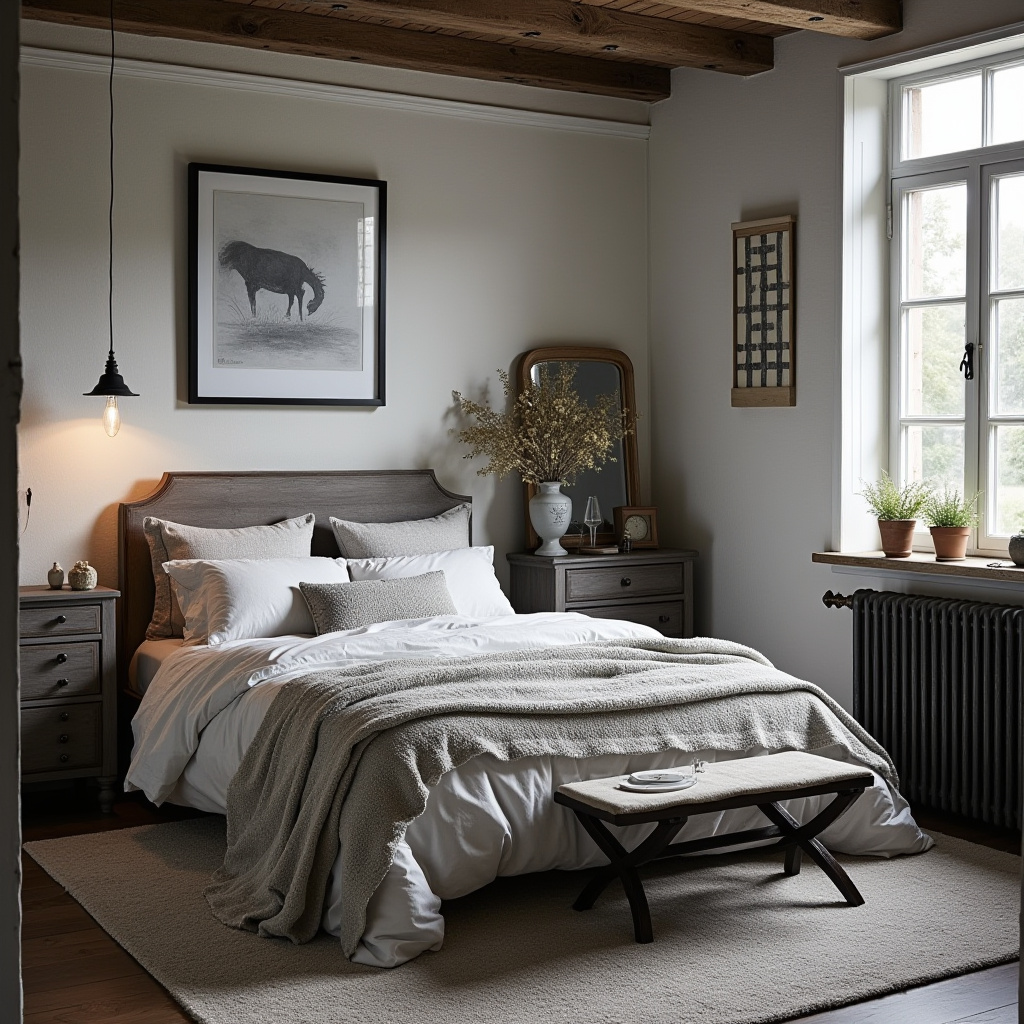 grey black and white bedroom 24